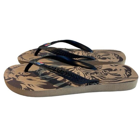 HAVAIANAS Brown & Tan Thong Style Flip Flop Sandals Size 37-38 - Picture 10 of 13